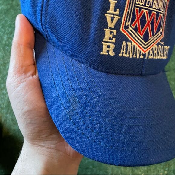 Vintage 90s 1991 Super Bowl XXV 25 NFL Snapback Hat Cap Silver Anniversary Blue - Picture 3 of 8